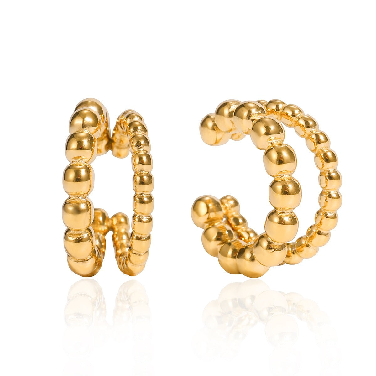 Golden double-band ear cuff