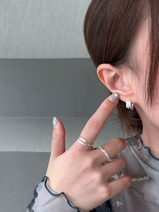 Triple huggie earrings