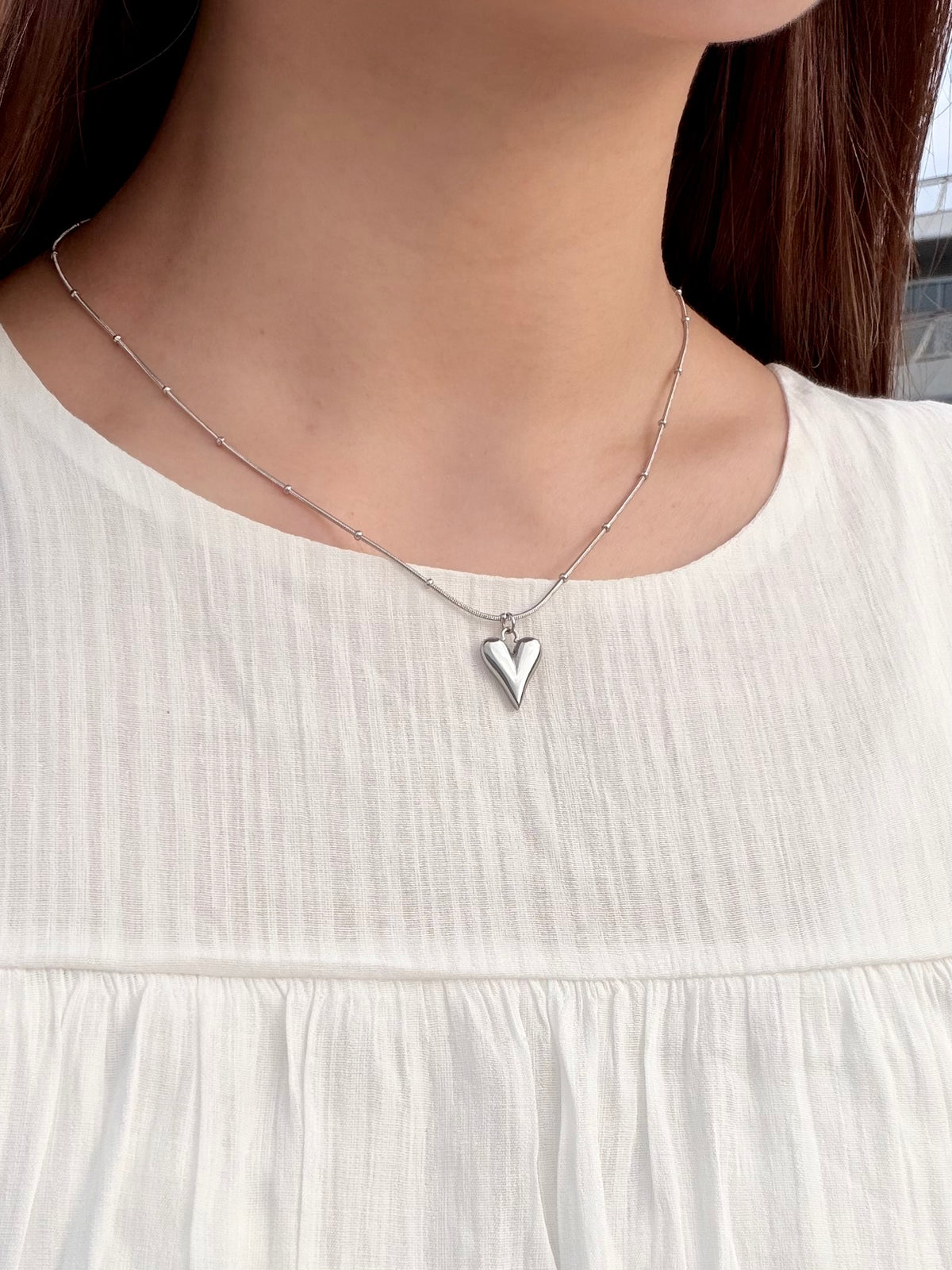 316L Puffy heart necklace