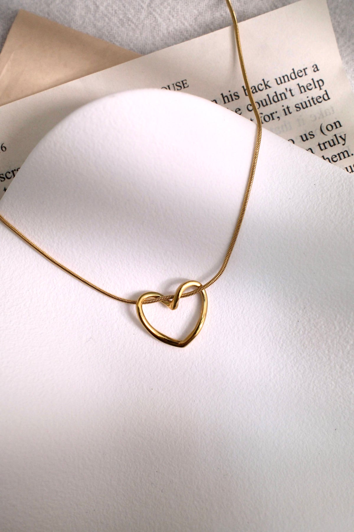 316L Gilded contour heart necklace