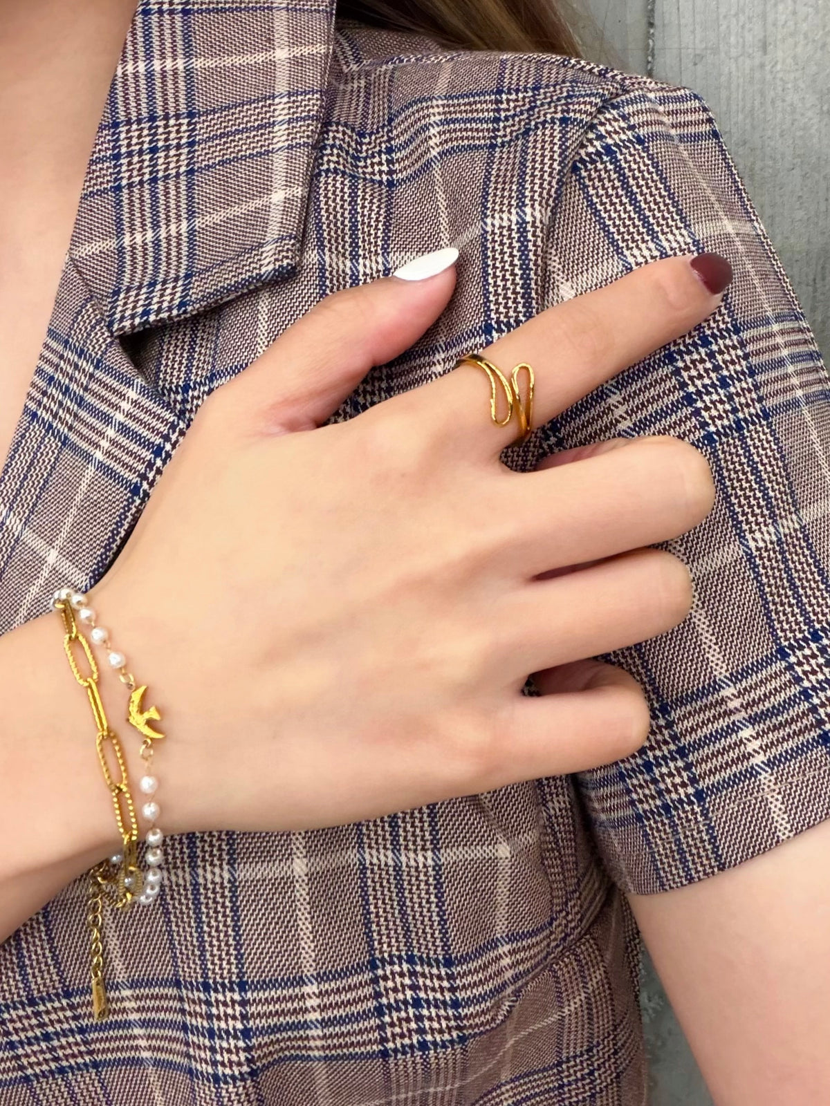 316L Double pearl chain bracelet