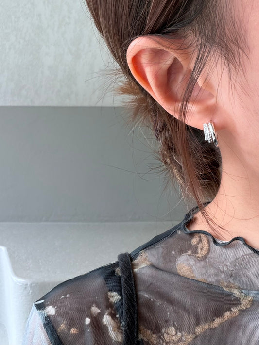 Triple huggie earrings