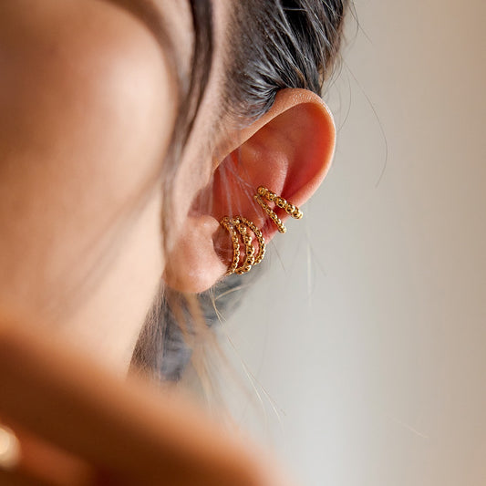 Golden double-band ear cuff