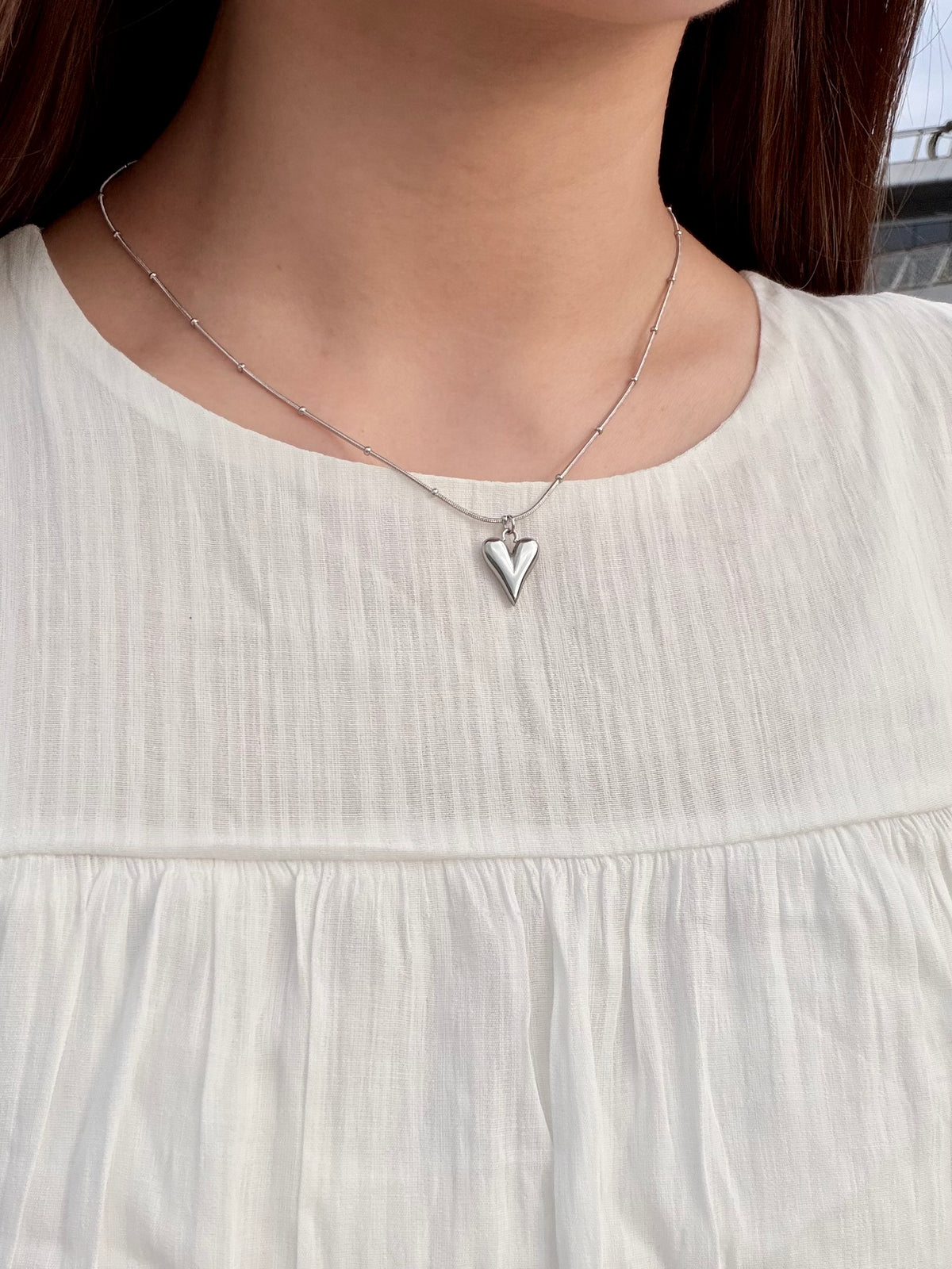 316L Puffy heart necklace
