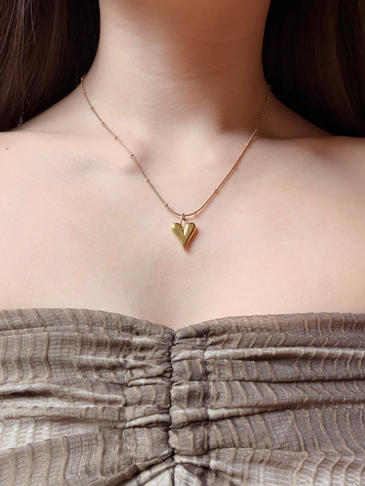 316L Puffy heart necklace